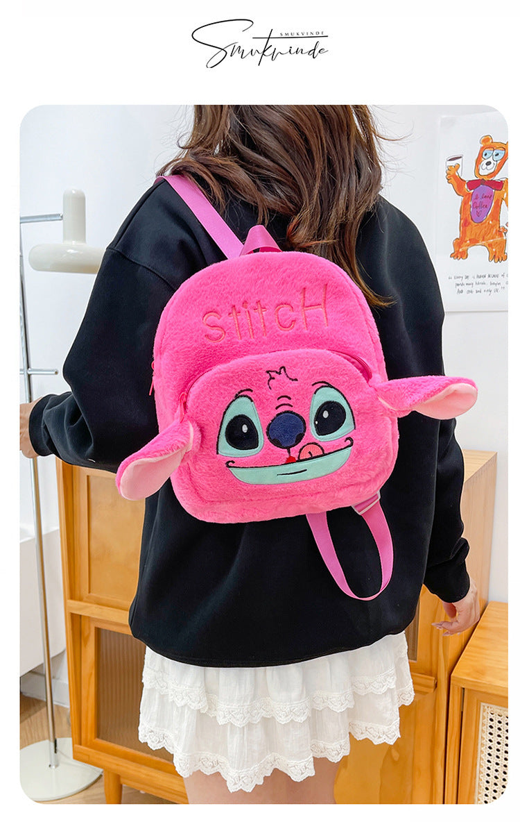 New Stitch Plush Toy Double-Back Cute Children's Large Capacity Backpack for Outings http://detail.1688.com/offer/957031023505.html