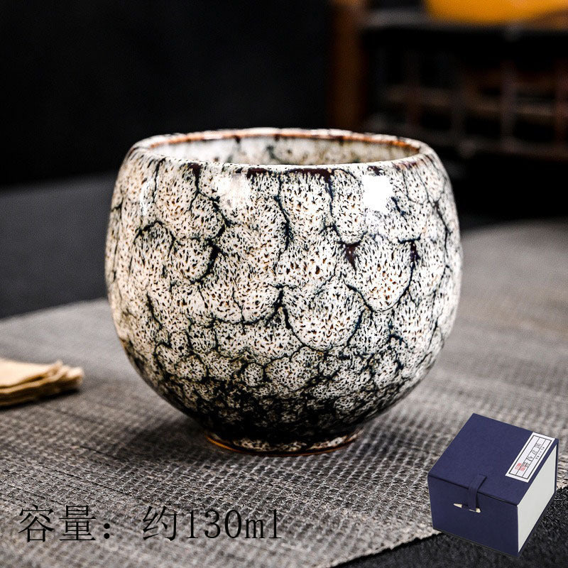 Kiln Change Five Elements Cup Kung Fu Tea Cup Large Capacity Exclusive Master Cup Tasting Cup Tea Bowl High-end Commemorative Tea Cup Gift Box