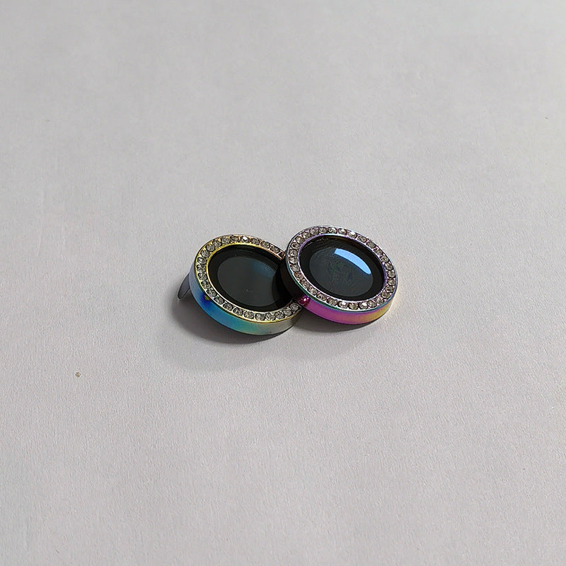 Suitable for Mobile Phone Flash Diamond Film Apple17Promax Diamond-encrusted Eagle Eye Lens Film Camera Rhinestone Metal Protective Ring