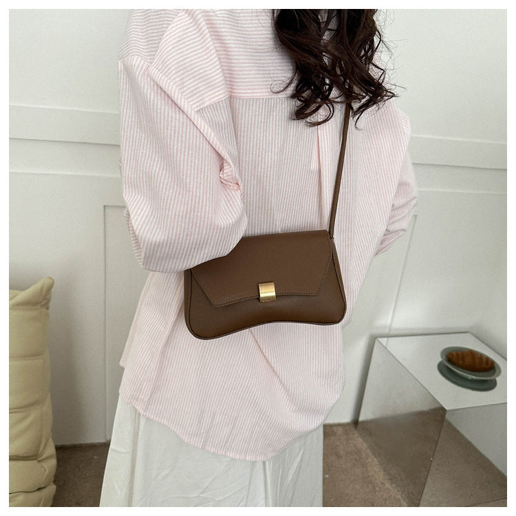 Trendy Women's Shoulder Crossbody Bag Small Square Bag2024Spring new style simple retro hand-held underarm bag