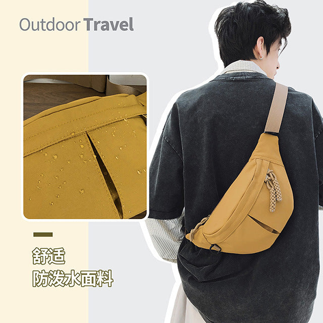 2025Summer New Simple Versatile Large Capacity Canvas Underarm Bag for Outings and Commutes, Niche Design Solid Color Chest Bag