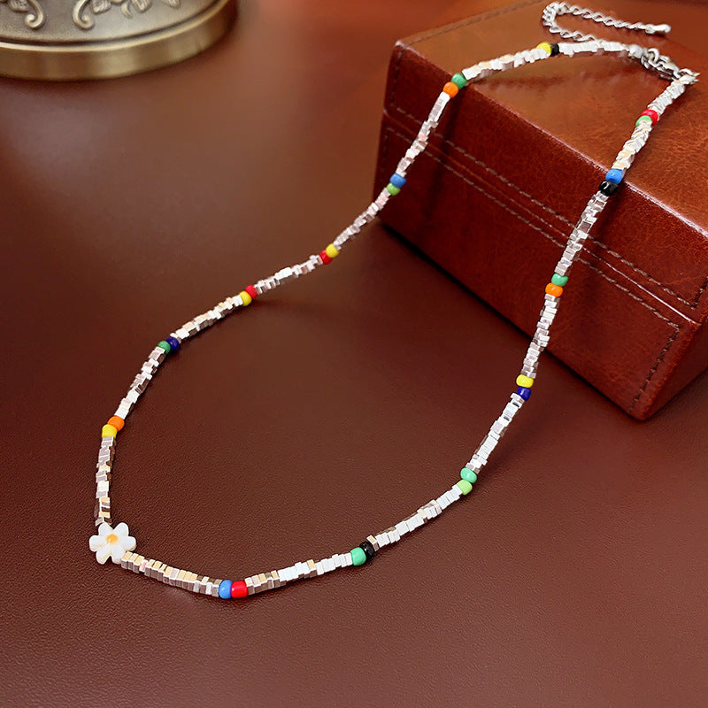Artificial Fragmented Silver Irregular Pearl Necklace Light Luxury High-end Niche Fashion Choker Collarbone Chain Simple Accessory