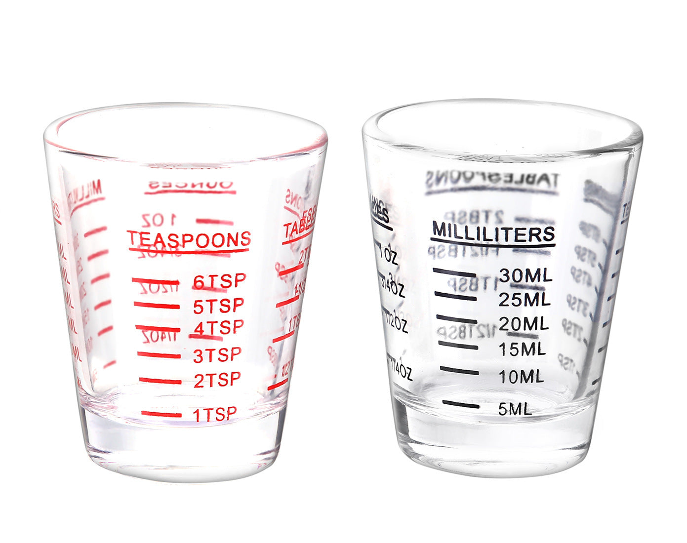 Wholesale Glass Small Round Cup Espresso Cup Double Measurement Baking Coffee Extraction Cup Thickened Liquor Cup Ounce Cup