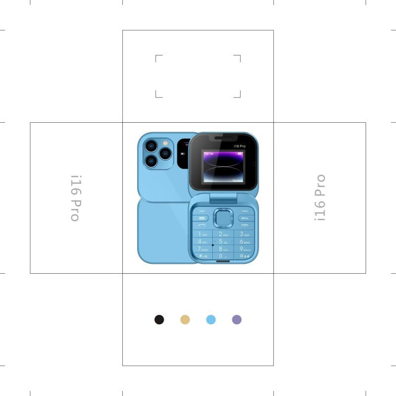Mini Flip Phone Cross-Border i16 pro Flip Phone Dual SIM2G Button Mini Export Mobile Phone Wholesale
