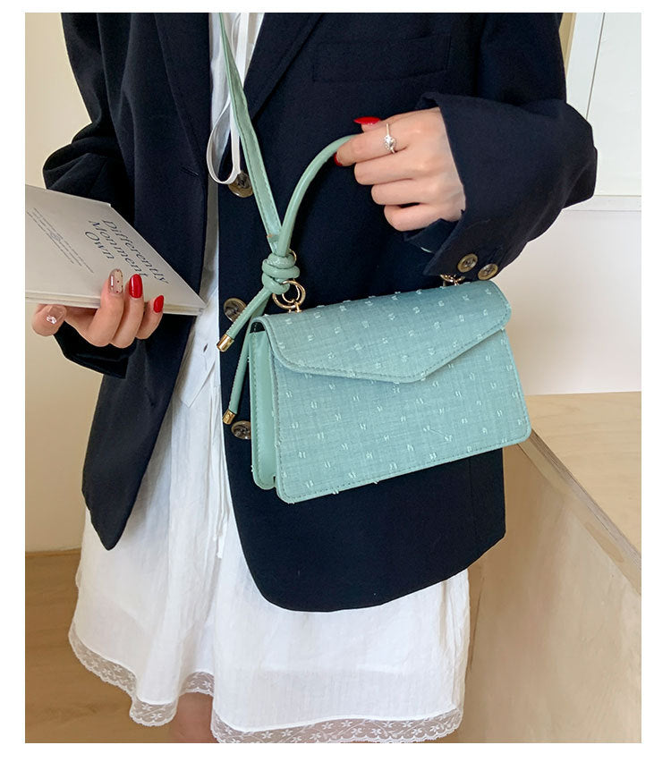 Simple Solid Color Trendy Fashionable Handbag2025Summer New Casual Elegant Single Shoulder Crossbody Small Square Bag for Women