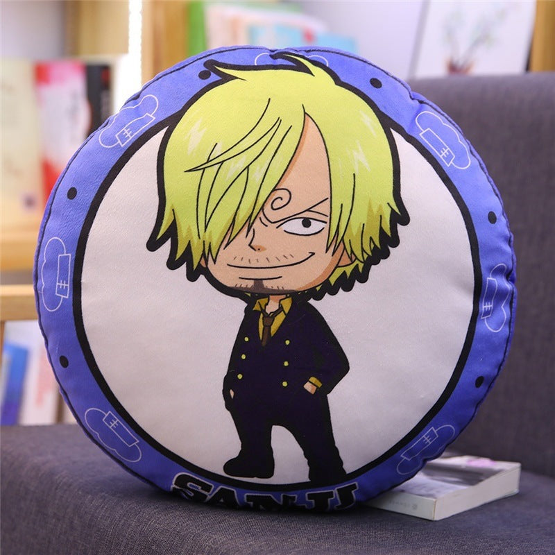 New One Piece Round Pillow Anime Merchandise Luffy Chopper One Piece Double-Sided Print Nap Cushion In Stock