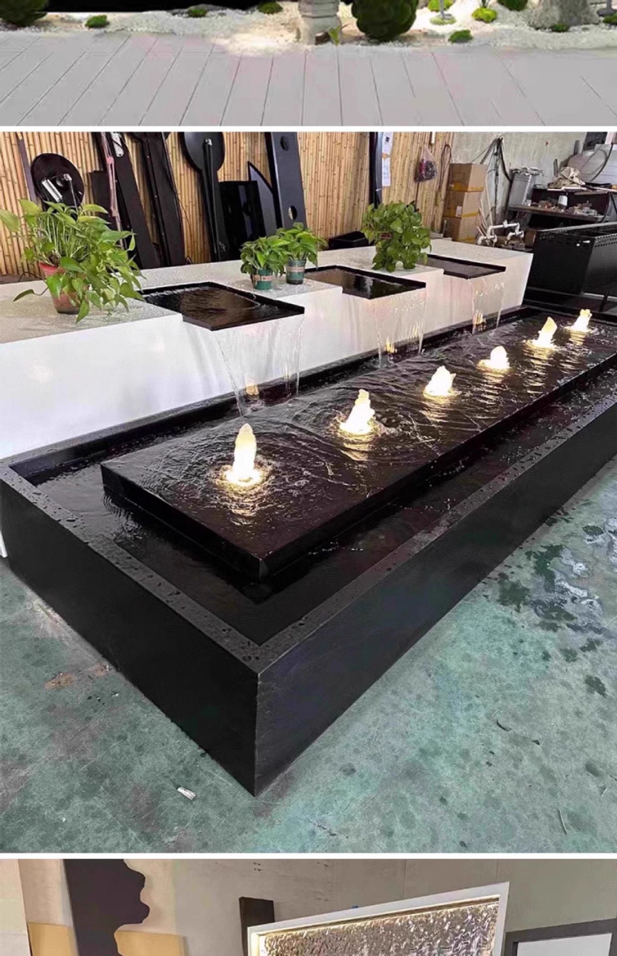 Stainless Steel Fish Pond Water Feature Flowing Water Ornament Garden Courtyard Outdoor Fountain Circulating Water Landscape Engineering Decoration