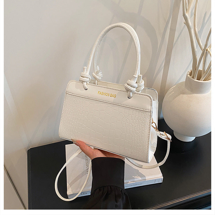 Large Capacity Patchwork Spring2025Casual New Korean Style Trendy Fashion European and American ins Single-shoulder Handheld Small Square Bag