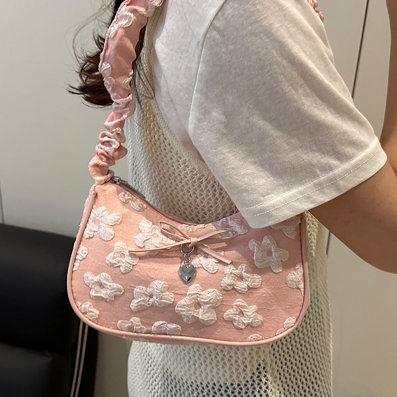 French Niche Bag for Women2025Summer New Fashion ins Sweet Cool Girl Versatile Fashion Single Shoulder Bag Underarm Bag