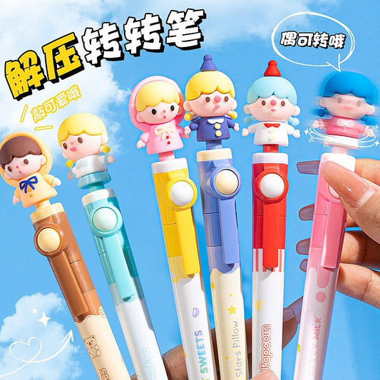 Factory Direct Sale Patrick SpongeBob SquarePants Rotating Pen Cute Gel Pen with Rotating Beads High-Value Student Stress Relief Pen