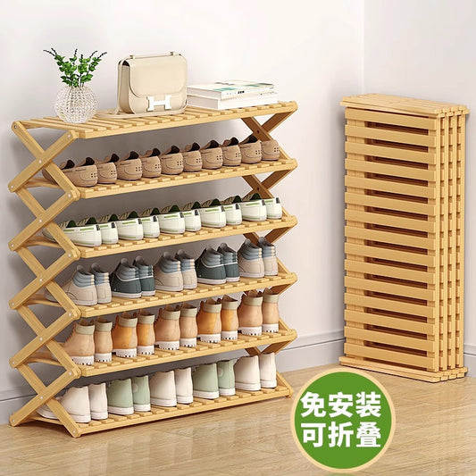 Shoe Rack Multi-layer Household Folding Doorway Storage Shoe Rack Dormitory Space-saving Simple Layered Partition Shoe Rack