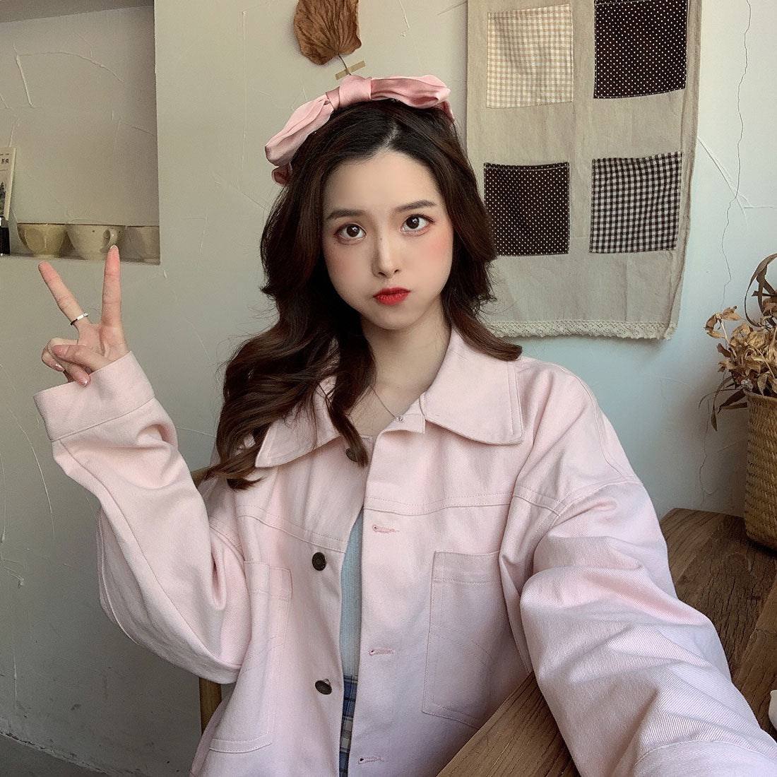 2022Spring and Autumn New Style Internet Celebrity Loose Versatile ins Trendy Short Fresh Denim Jacket for Women Loose Fit