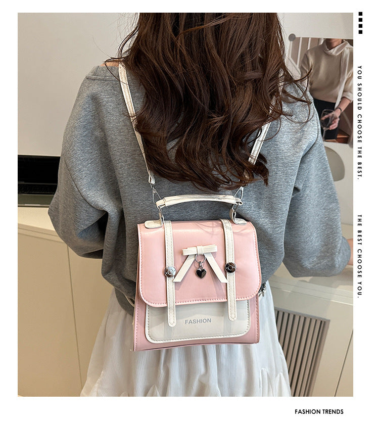 Single Shoulder Double Shoulder Women's Bag2025New Fashionable Girly Casual Multi-use Small Square Bag Spring Summer Hot-selling Women's Bag