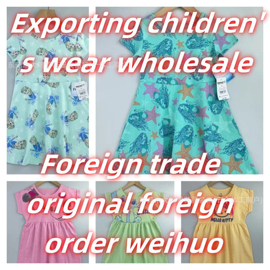 New Printed Turn-Down Collar Children's Dress