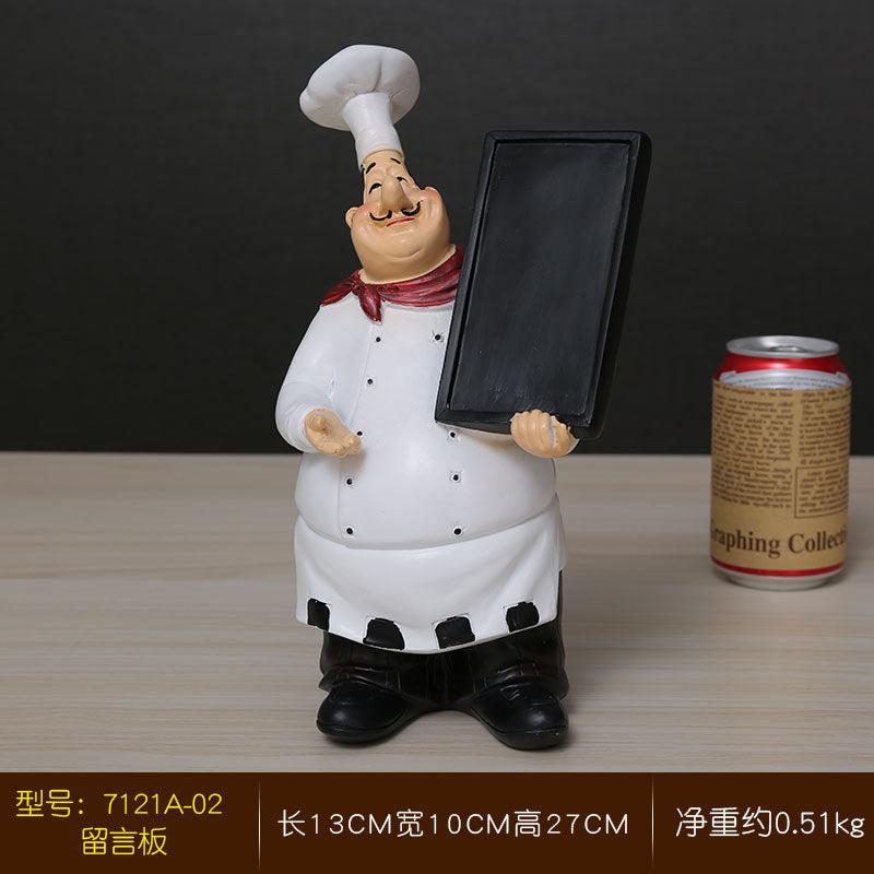 美式乡村创意树脂厨师摆件 家居餐厅咖啡厅时尚装饰功能摆件批发