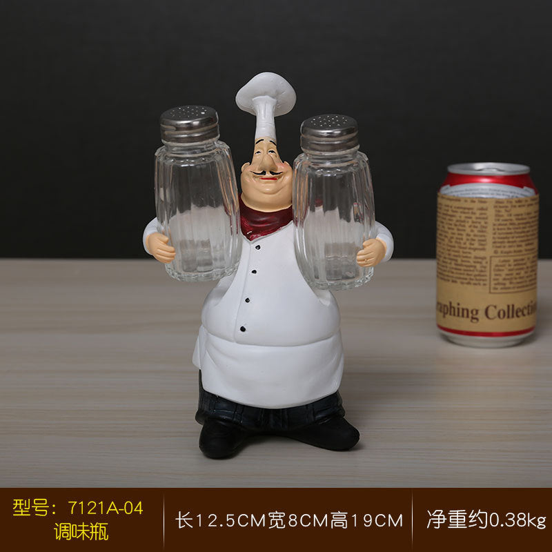 美式乡村创意树脂厨师摆件 家居餐厅咖啡厅时尚装饰功能摆件批发