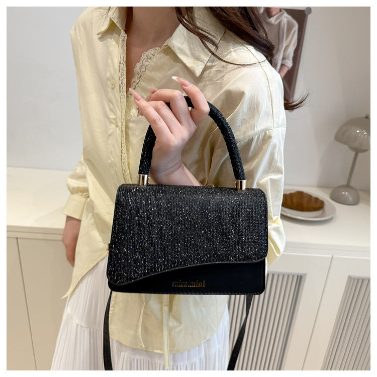 Women's New Bag2025Spring Fashion Light Luxury High-End Diamond-Studded Bag Simple Crossbody Bag for Women Large Capacity Hot Sale