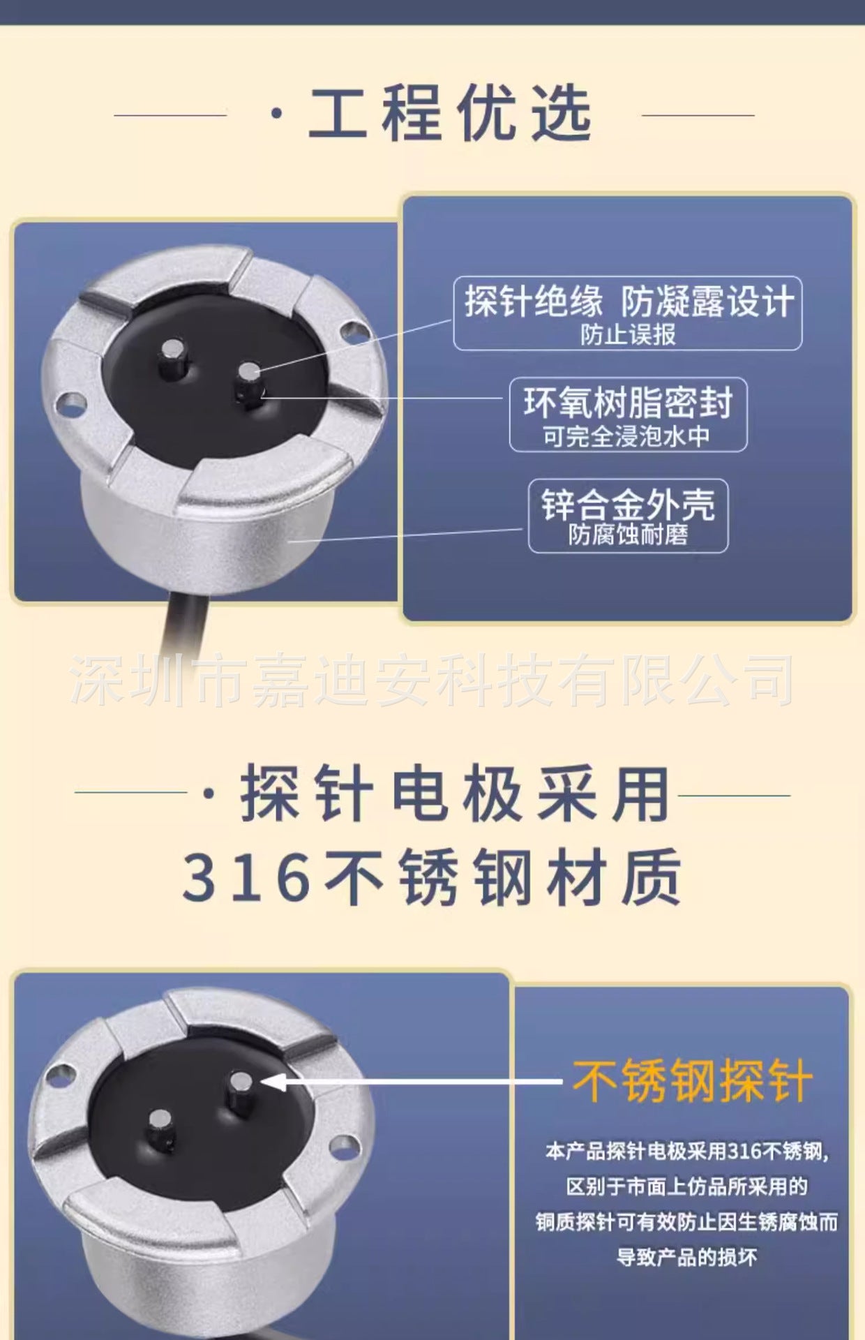 Water Immersion Sensor Wired Water Leak Alarm Warehouse Server Room Base Station Overflow Sensor Detector Switch