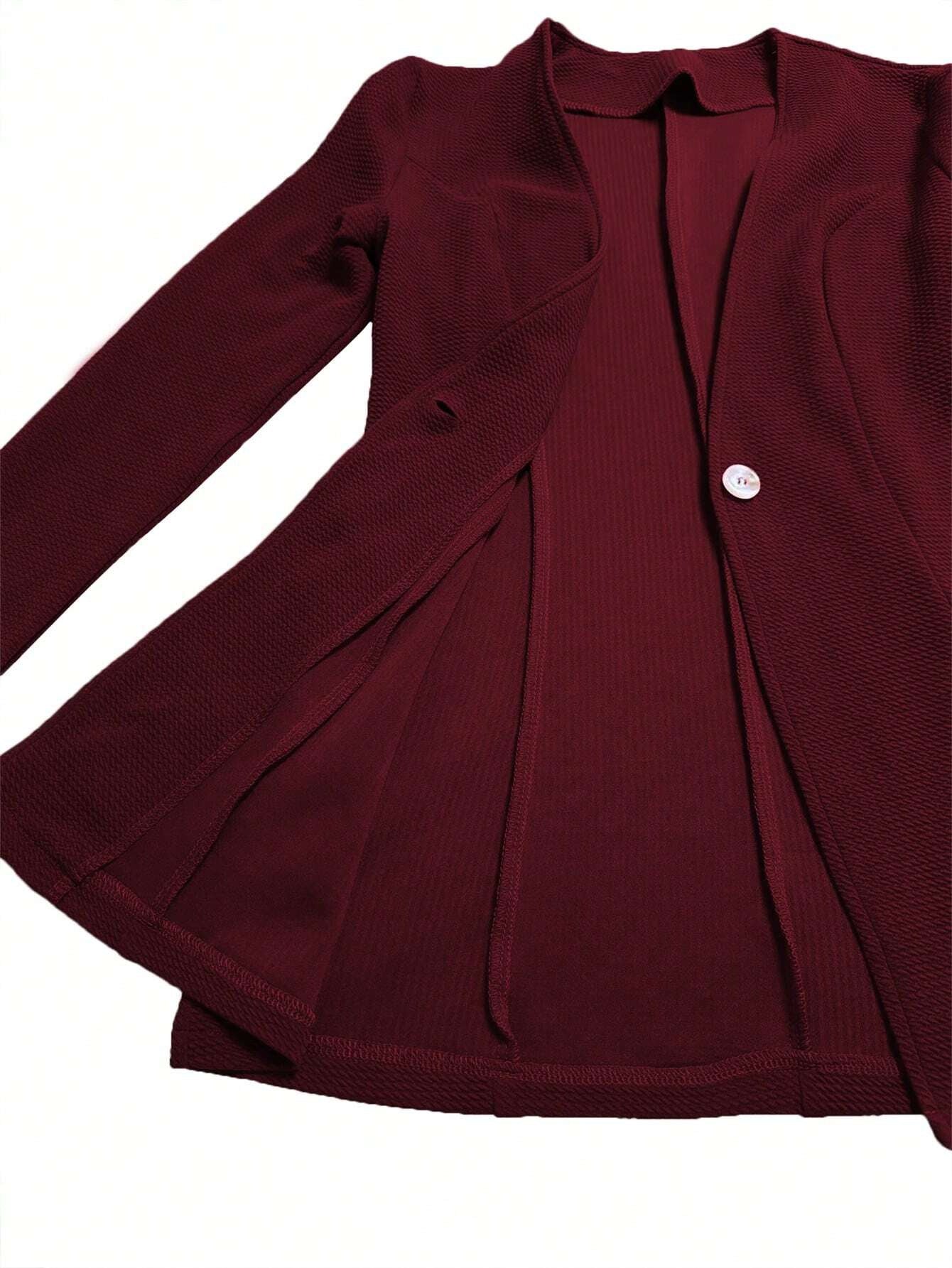 2025New Korean Fashion Style from Amazon Europe and America V Single Button Solid Color Long Sleeve Blazer