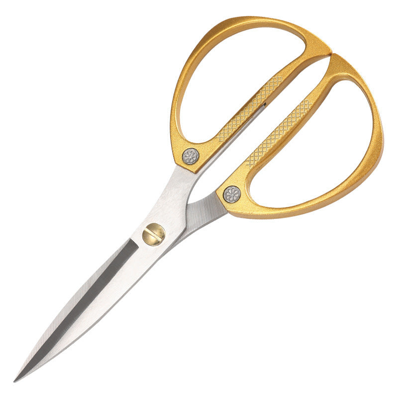 Golden Steel Scissors Stainless Steel Scissors Household Alloy Strong Kitchen Chicken Bone Scissors Special Large Scissors Cloth Cutting Small Scissors