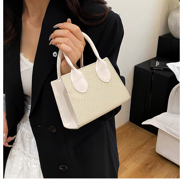 Korean Style Simple Crossbody Personality Small Square Bag2024Summer new style casual stylish single-shoulder bag corduroy handbag