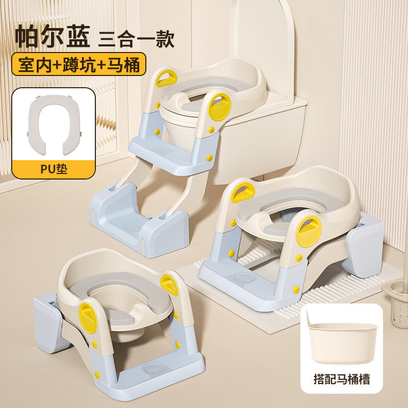 【Same Low Price】Children's Toilet Step Ladder Foldable Baby Potty Training Aid Boys and Girls Infant Handrail Toilet Step Ladder