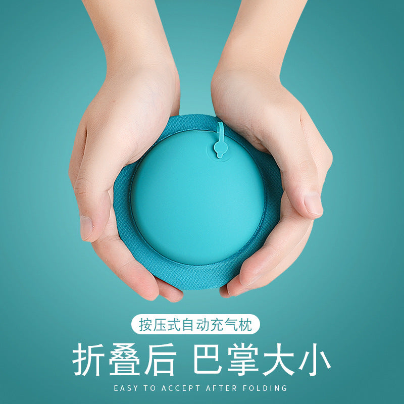 充气u型枕便携护颈枕按压充气枕旅游三宝颈枕可收纳TPU飞机枕批发