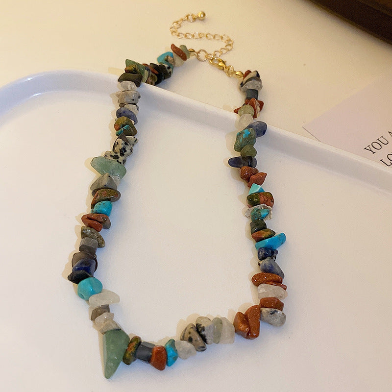 Baroque Freshwater Pearl Necklace Simple Elegant Colorful Beaded Collarbone Chain Niche Light Luxury High-End Sense Necklace for Women