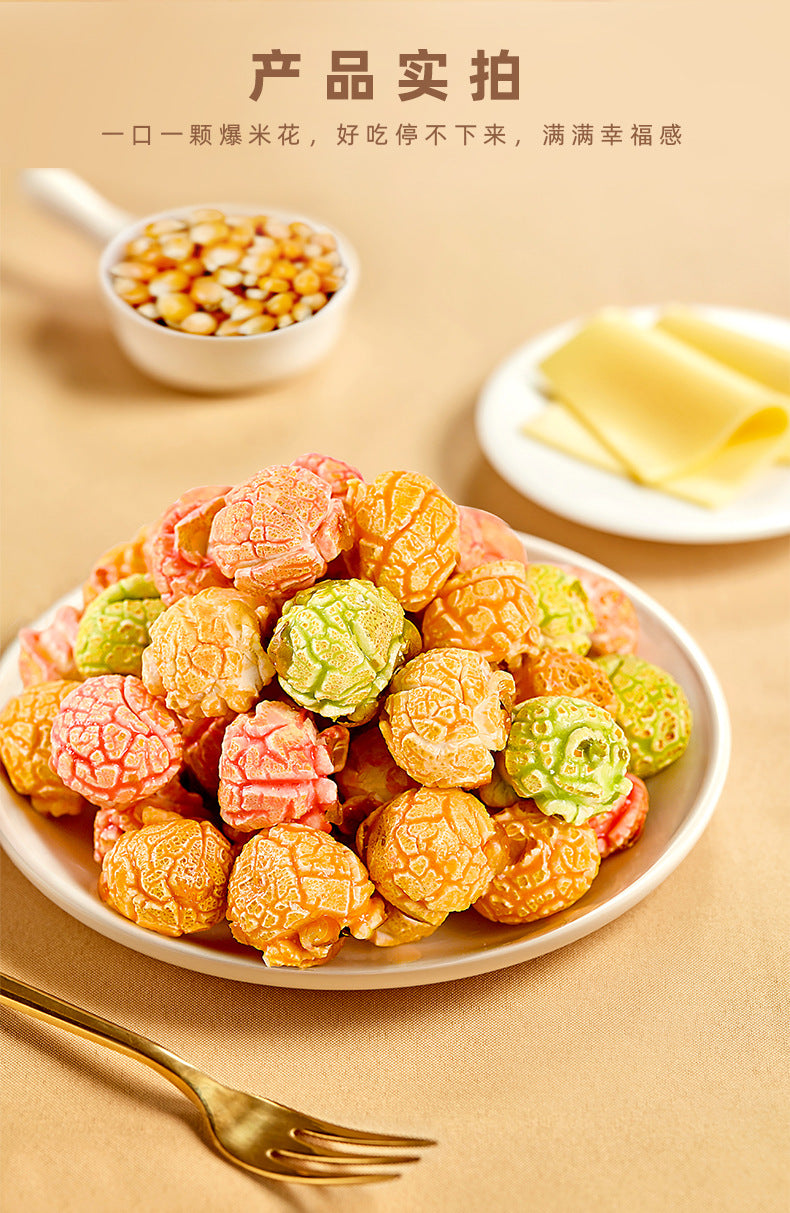 Prosperous to All Families408Gram Bagged Popcorn Caramel Flavor Cream Flavor Mixed Fruit Flavor Snacks Puff Pastry