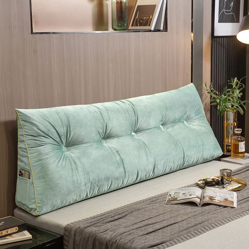 Triangular Bed Headrest Pillow Bed Cushion Double Backrest Soft Pack Waist Support Sofa Bedroom Plush Removable Washable Tatami