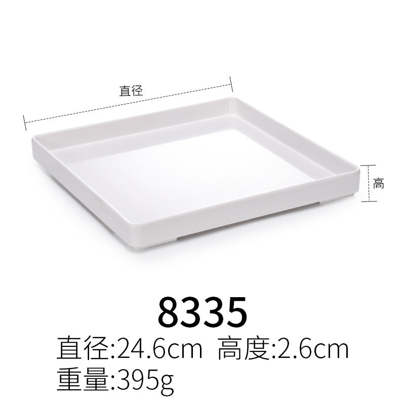 密胺托盘仿木纹餐饮餐具商用塑料端茶盘长方形食品级餐具套装特大