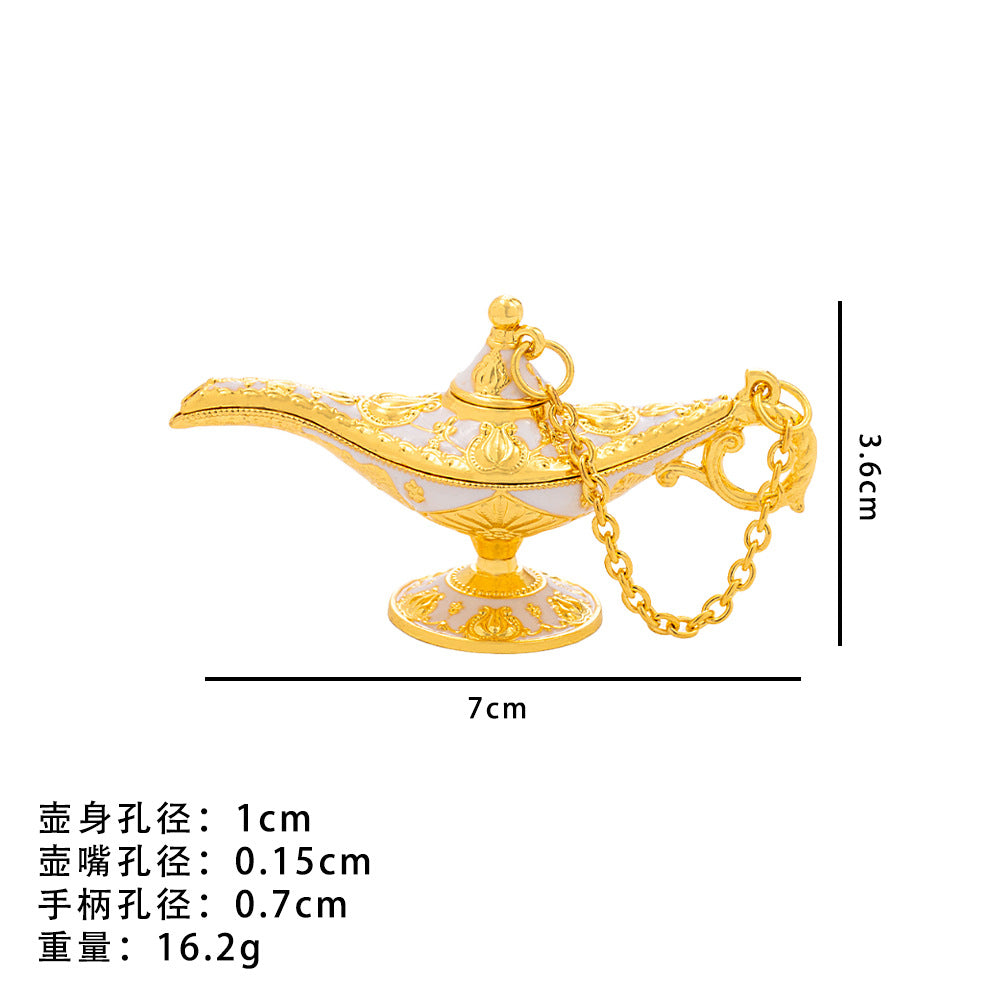 Cross-Border Hot Item Xiyin Aladdin's Magic Lamp Small Alloy Decorative Ornaments Crafts Pattern Magic Lamp