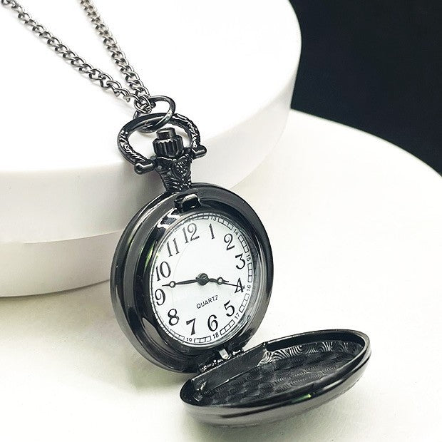In Stock Fast Delivery Medium Size Sticker Flip Cover Retro Pocket Watch Children's Watch DIY Necklace Watch Student Watch Wholesale with Pictures