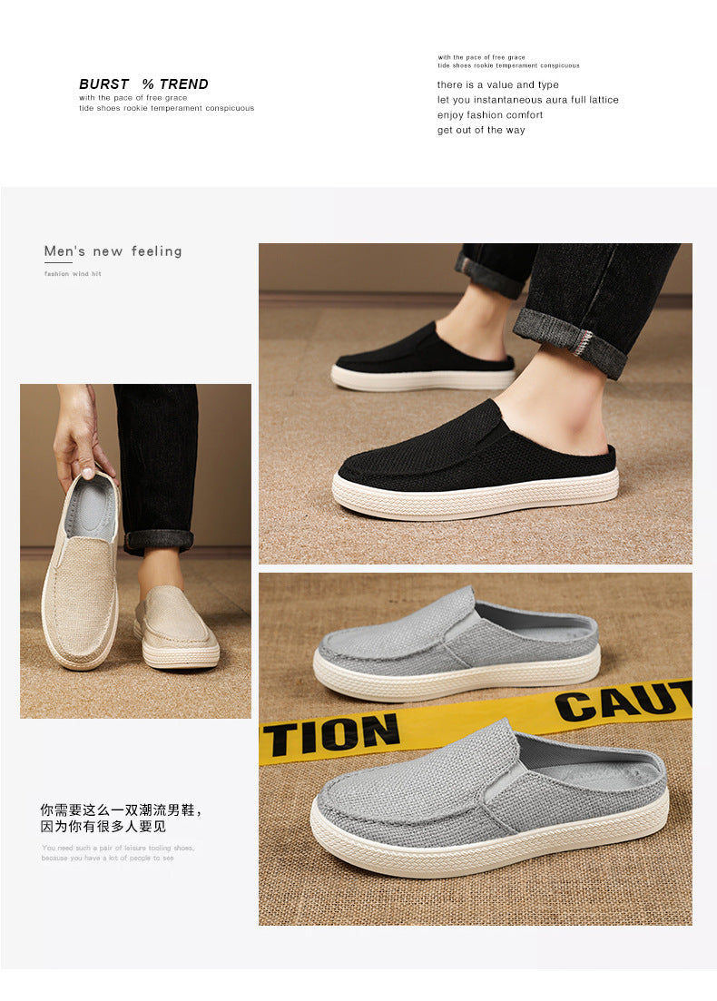 Men's Summer Breathable Casual Slip-On Shoes Comfortable Dad Shoes Outdoor Slippers Home Trendy Men's Shoes