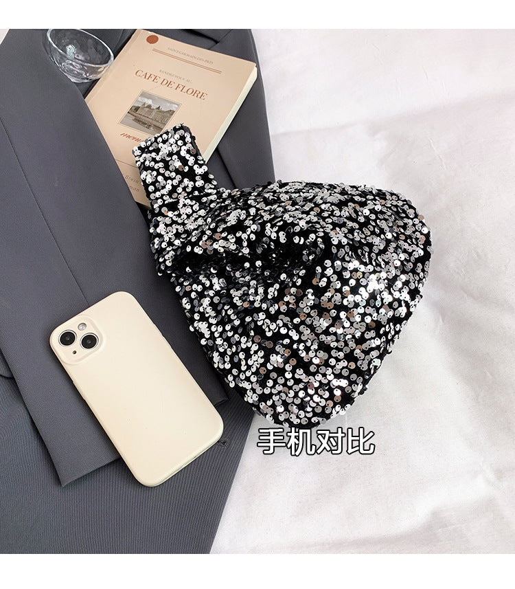 Fashion New Trendy Bag Niche Design Sequin Underarm Bag Trendy Niche Style High-End Single Shoulder Handbag