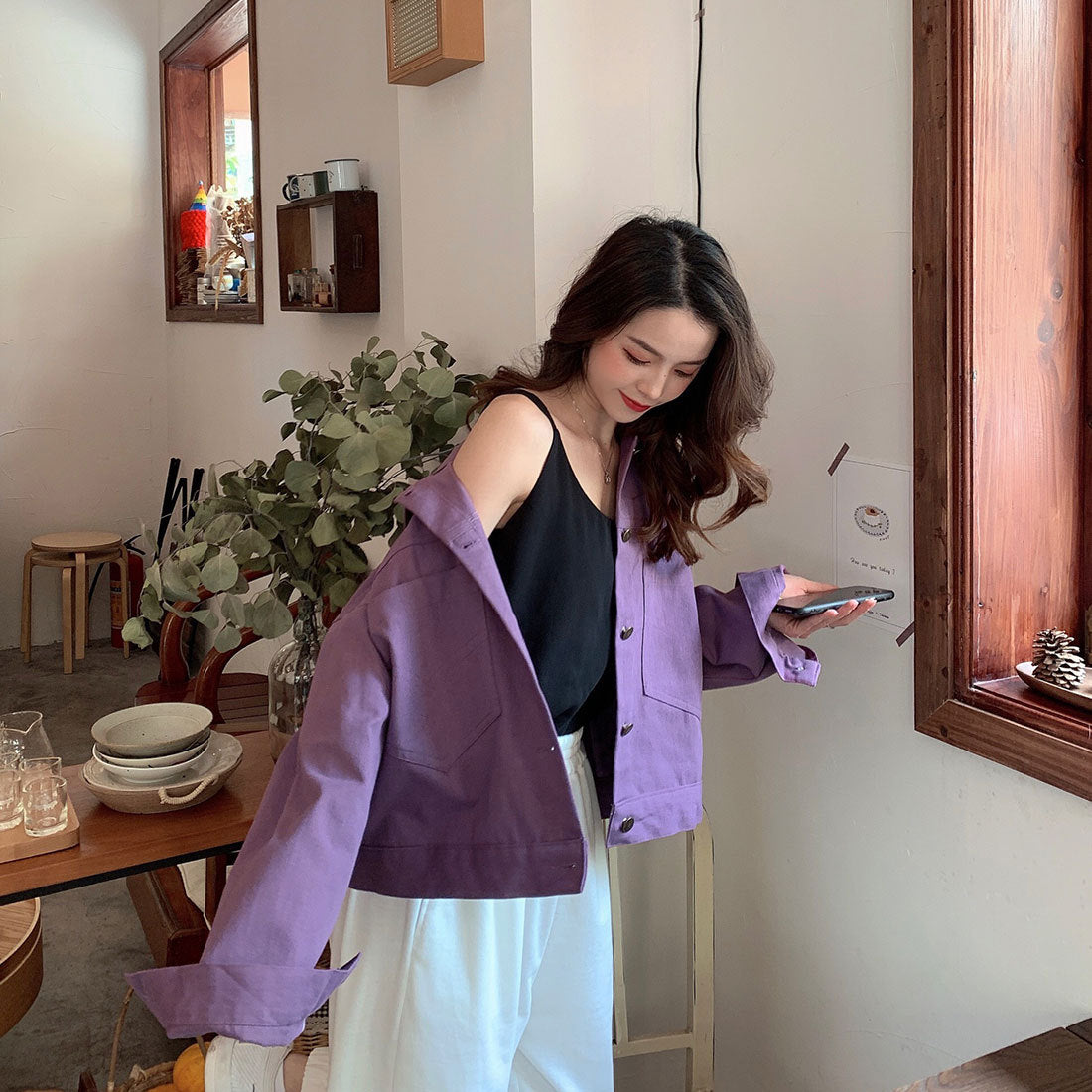 2022Spring and Autumn New Style Internet Celebrity Loose Versatile ins Trendy Short Fresh Denim Jacket for Women Loose Fit