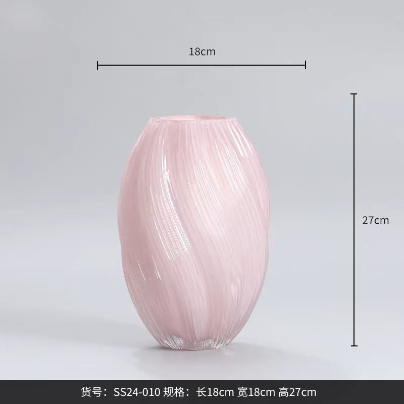 ins European Style Minimalist Niche Creative Light Luxury High-End Dining Table Living Room Decoration Hydroponic Flower Arrangement Glass Vase