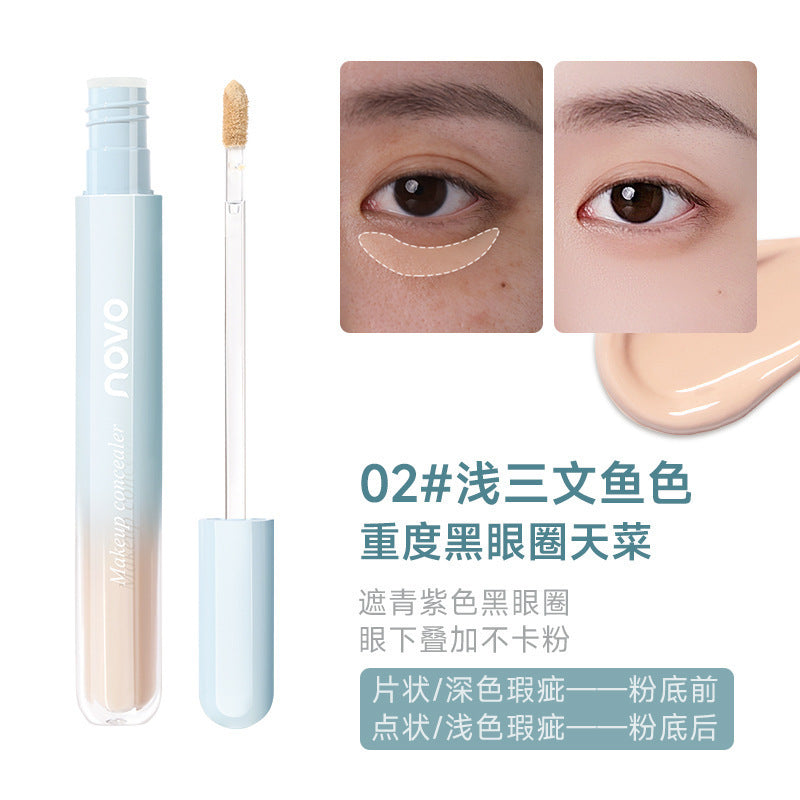 NOVO Lightweight Long-lasting Concealer Covers Facial Spots, Acne Marks, Dark Circles, Brightens Tear Troughs, Lightweight and Comfortable6429