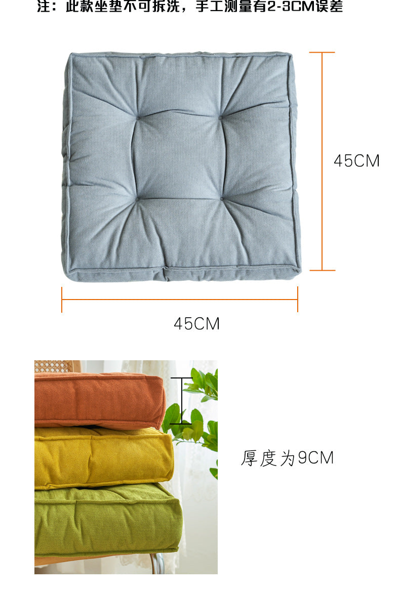 Northern Europe ins Solid Color Cushion Office Chenille Thickened Chair Pad Bedroom Bay Window Cushion Tatami Futon