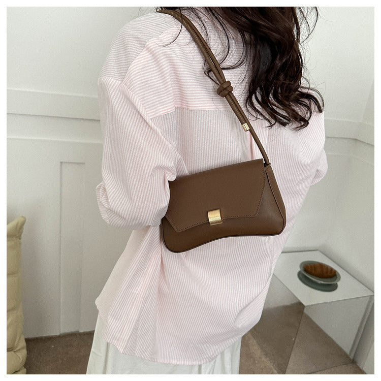 Trendy Women's Shoulder Crossbody Bag Small Square Bag2024Spring new style simple retro hand-held underarm bag