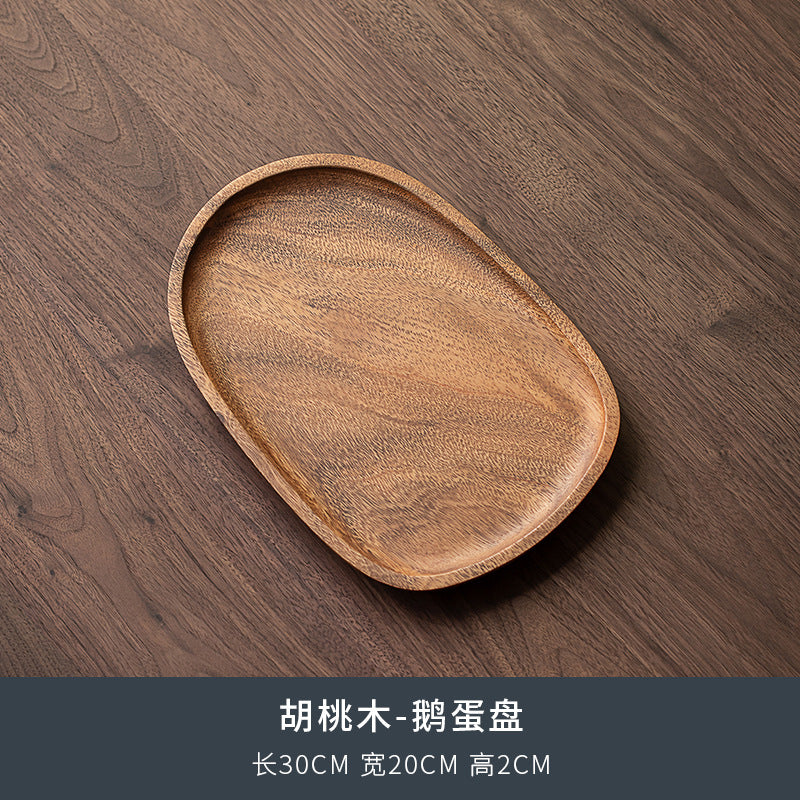 Walnut Tea Tray Minimalist Dry Tea Tray Cup Storage Tray Chinese Style Candy Dessert Fruit Tray Tea Room Tea House Wholesale