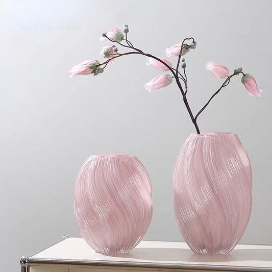 ins European Style Minimalist Niche Creative Light Luxury High-End Dining Table Living Room Decoration Hydroponic Flower Arrangement Glass Vase