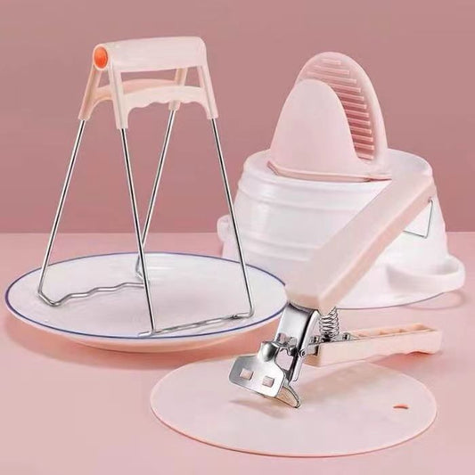 Anti-scalding Bowl Clip Plate Lifter Bowl Casserole Steaming Dish Clip Stainless Steel Non-slip Household Kitchen Bowl Clip