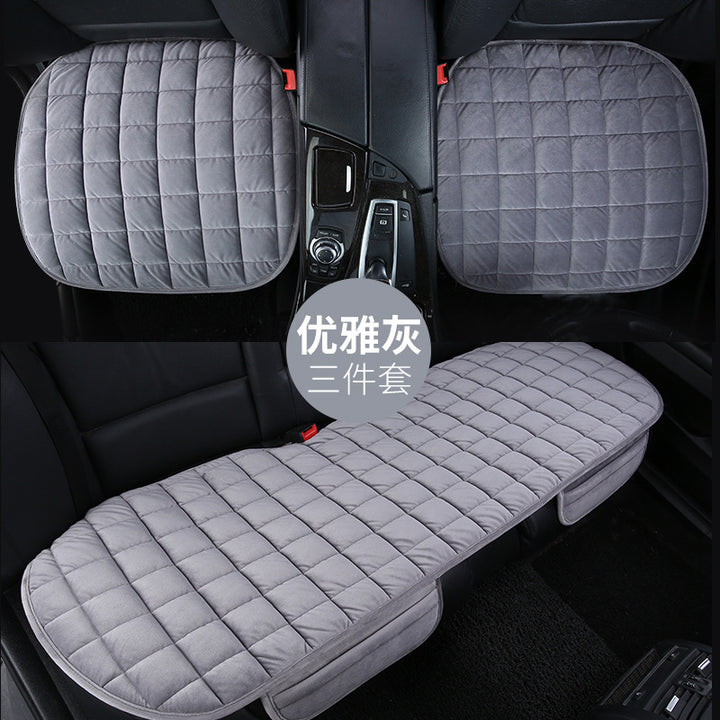 Winter 3-Piece No-Backrest __NS 99__h Car Seat Cushion – Front Non-Slip Grid Pattern