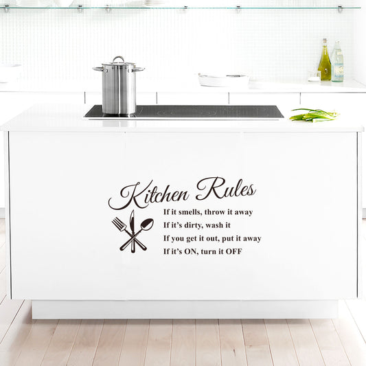 kitchen rules Kitchen Rules Personalized Wall Stickers Removable Kitchen Proverbs Wall Decals PH2358