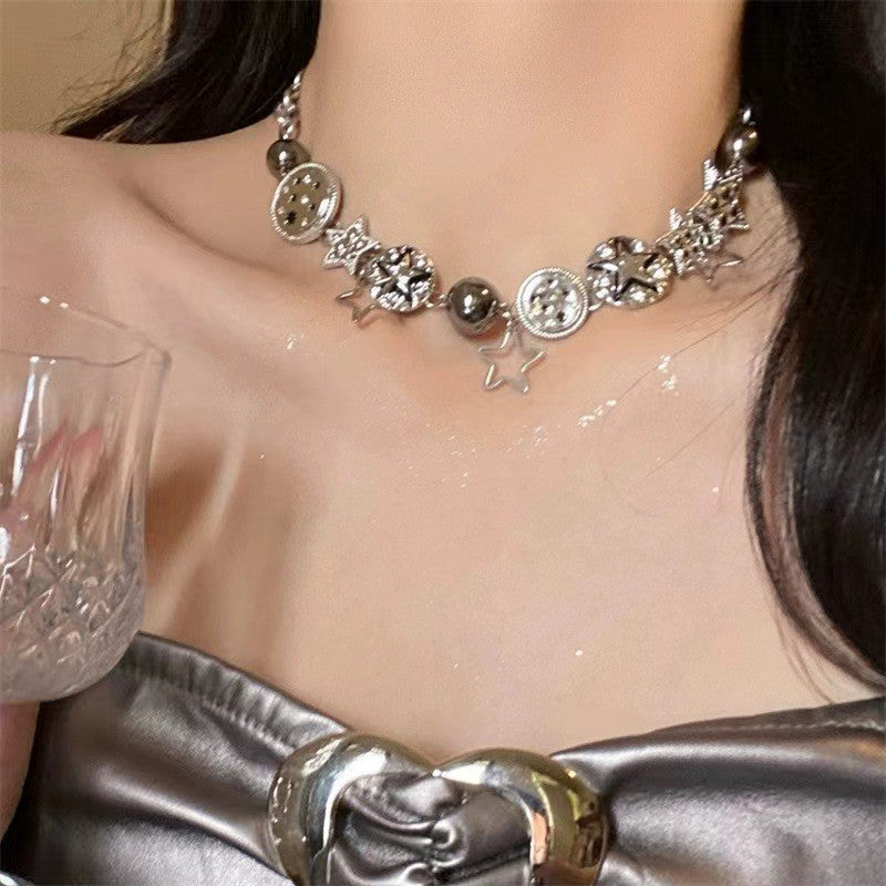 Light Luxury Niche Design Y2K Necklace Bracelet Set Elegant Versatile Sweet Cool Spicy Girl Choker High-end Collarbone Chain