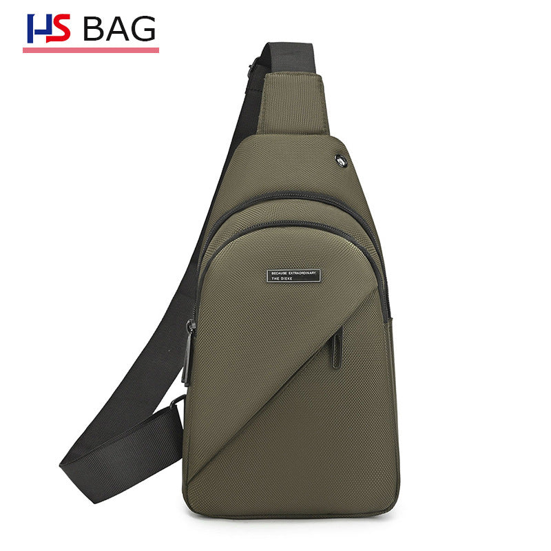 Silk Chest Bag Autumn New Large Capacity Casual Men's Bag Lightweight Simple Water-Resistant Oxford Cloth Crossbody Backpack