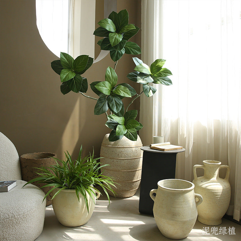 Silent Wind Cement Vase Flower Pot Indoor Living Room Desktop Decoration Entrance TV Cabinet Homestay Soft Decoration Flower Arrangement Ornament