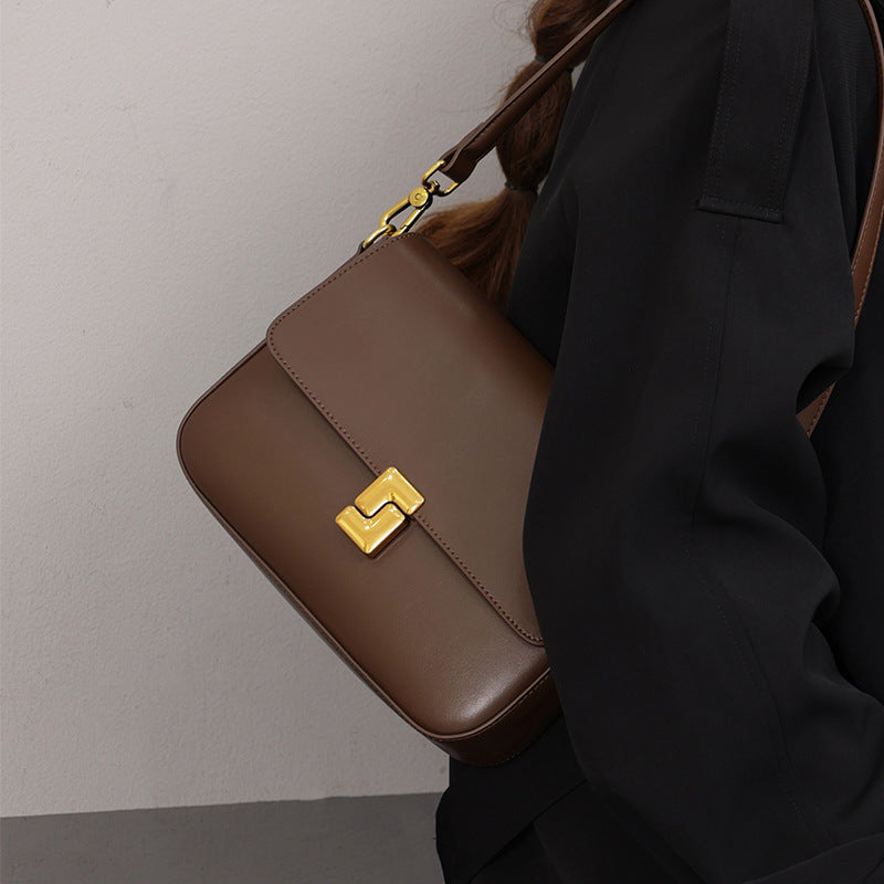 Cross-border Tote Bag for Women2024Summer new soft leather large capacity niche high-end genuine leather single shoulder crossbody bag
