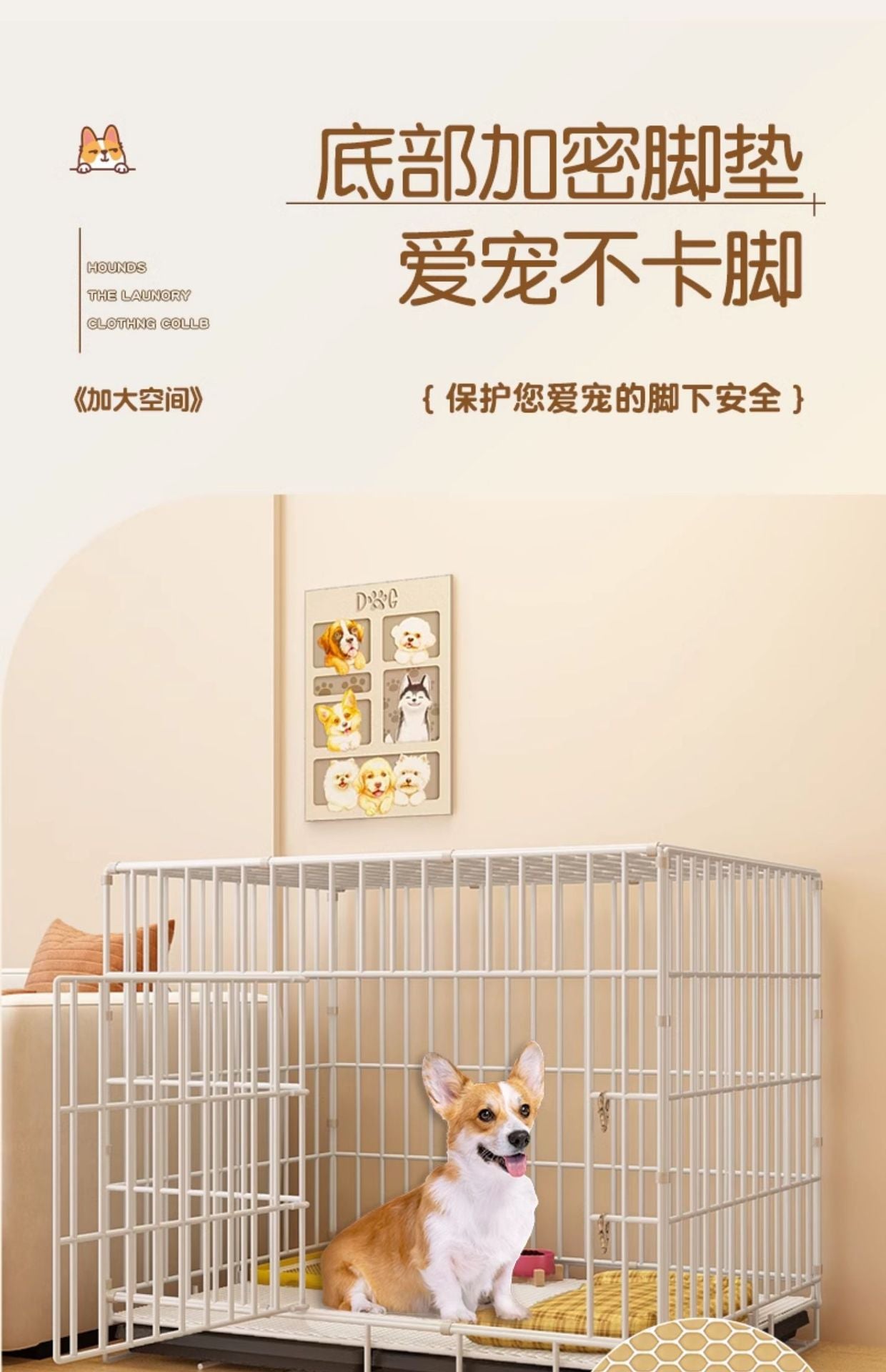 Pet Fence Dog Cage Small Dog Household Indoor Fence Space-Saving Dog House Dog Bed Toilet Cat Cage Cat Villa